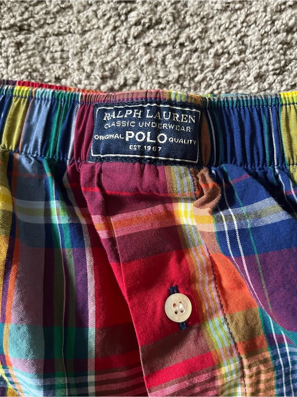 Polo Ralph Lauren Multicolor Plaid Boxer Shorts - Men’s Size L